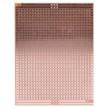 Pre-drilled copper strip board. 0.9mm holes 2.54mm spacing (0.1"). 3 sizes available.