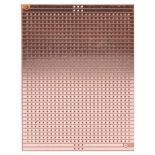 Pre-drilled copper strip board. 0.9mm holes 2.54mm spacing (0.1"). 3 sizes available.