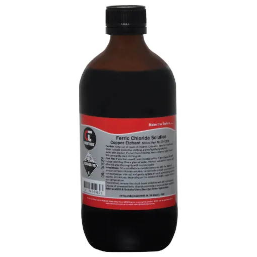 Copper etchant. Supplied in 500mL bottle, premixed for easy of use.