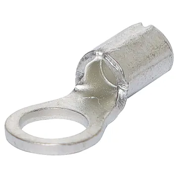 Uninsulated ring type crimp terminals. Cable entry 0.5-1.5mm2. (22-16AWG).
