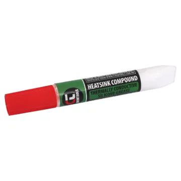 High quality heat transfer thermal paste compound. Used to thermally connect a device to a heatsink to aid heat transfer.

10g Tube