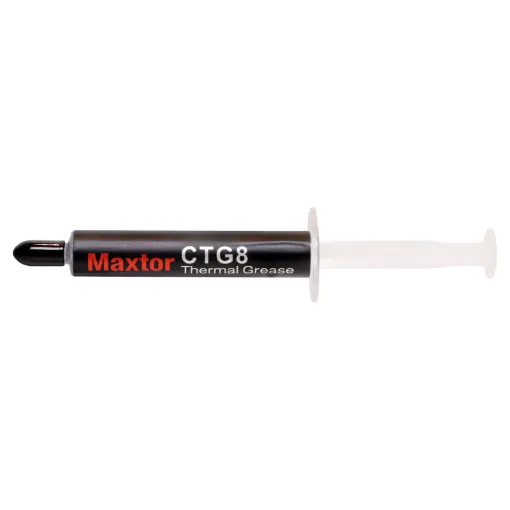 High quality heat transfer thermal paste compound. Used to thermally connect a device to a heatsink to aid heat transfer.

2g Syringe
