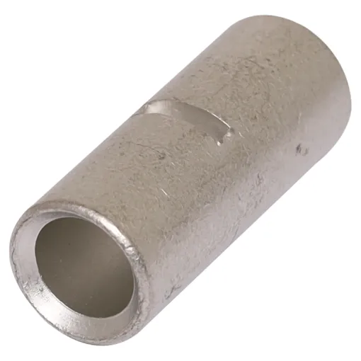 This 4AWG buttsplice crimp connector can easily join together DC power cables. Constructed from tubular copper, each join requires crimping on each side of the connection. An internal stopper ensures the copper conductors a placed correctly in the crimp prior to the crimping process. When stripping your 4AWG cable, remove 13mm of sheath from each e
