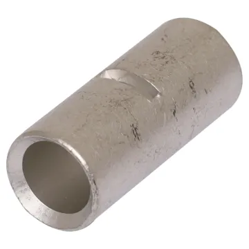 This 2AWG buttsplice crimp connector can easily join together DC power cables. Constructed from tubular copper, each join requires crimping on each side of the connection. An internal stopper ensures the copper conductors a placed correctly in the crimp prior to the crimping process. When stripping your 2AWG cable, remove 14.5mm of sheath from each