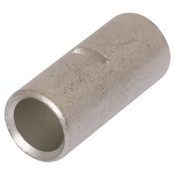 This 1/0AWG buttsplice crimp connector can easily join together DC power cables. Constructed from tubular copper, each join requires crimping on each side of the connection. An internal stopper ensures the copper conductors a placed correctly in the crimp prior to the crimping process. When stripping your 1/0AWG cable, remove 16.5mm of sheath from