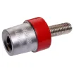 A pair of M8 SAE battery posts marked as positive and negative. Suitable for batteries fitted with an M8 recessed bolt terminal. Manufactured using high quality materials for a reliable connection. 