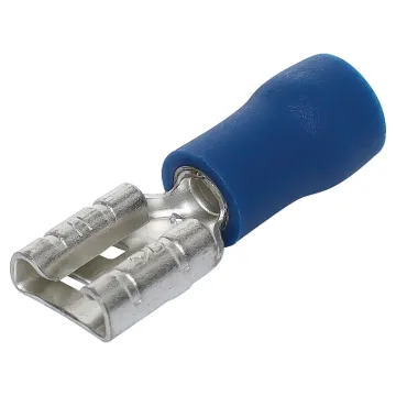 Spade type with double crimp	

Wire: 1.5 - 2.5mm&Oslash 
Stud: 6.3mm 
Max. voltage: 300V
