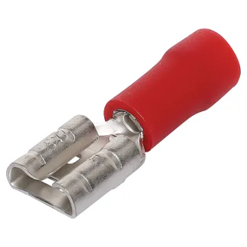 Spade type with double crimp	

Wire: 1.5 - 2.5mm&Oslash 
Stud: 6.3mm 
Max. voltage: 300V