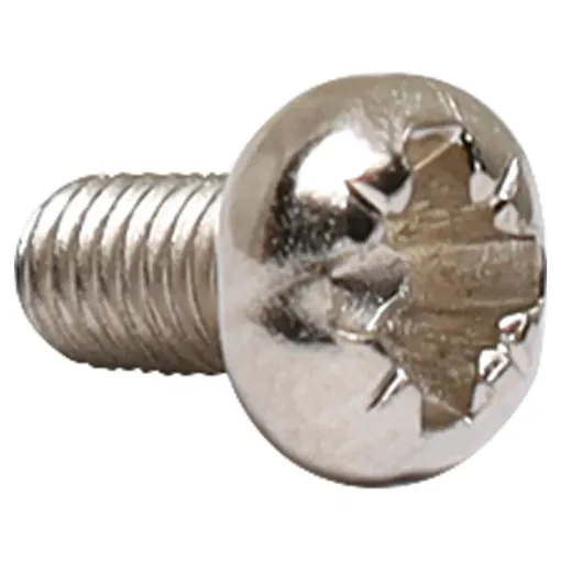 All nickel plated except shakeproof washers which are zinc plated.
Screw Pozi Dve Head M3 x 6 
Pack QTY: 200