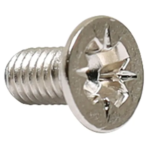 All nickel plated except shakeproof washers which are zinc plated.
Screw C/Sunk Pozi Dve M3 x 6.
Pack Qty: 200