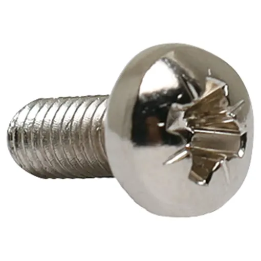 All nickel plated except shakeproof washers which are zinc plated.
Screw Pozi Dve Head M4 x 10
Pack Qty: 1000