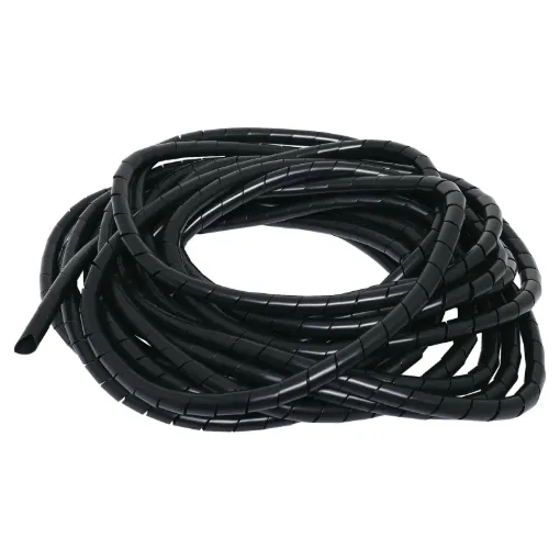 Spirals around cables to keep looms neat and tidy. Available in three sizes. 10m rolls.