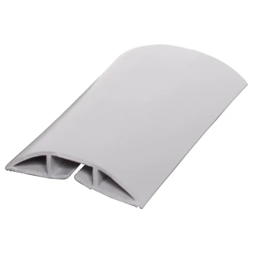 Plastic extruded duct with cavity to protect or conceal cables across doorways or down walls. Supplied with self adhesive tap for easy installation.