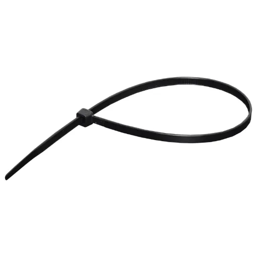 Quick and easy way to tidy up all your loose cables. Super strong and simple to use. Cable ties resistant to cracking or deterioration under exposure to UV light. ie sunlight. Black only. Pack of 100.