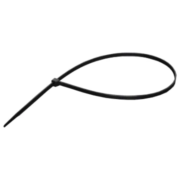 Cable ties resistant to cracking or deterioration under exposure to UV light. ie sunlight. Black only.