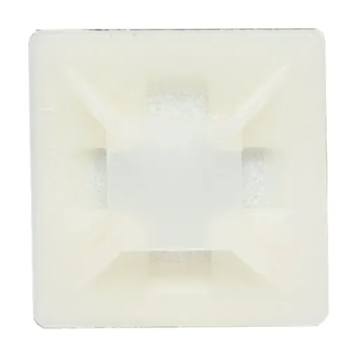Constructed of nylon 66, 94V-2 and backed with high quality self-adhesive tape. Super strength. Screw mounting holes provided for heavy duty support. 21mm x 21mm