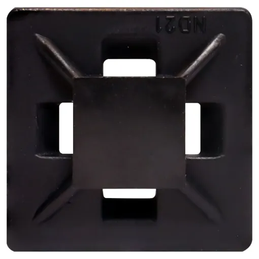 Constructed of nylon 66, 94V-2 and backed with high quality self-adhesive tape. Super strength. 21mm x 21mm