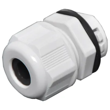 Multi-piece cable glands with rubber clamping ring for sealing cable apertures in weatherproof equipment or speaker enclosures.