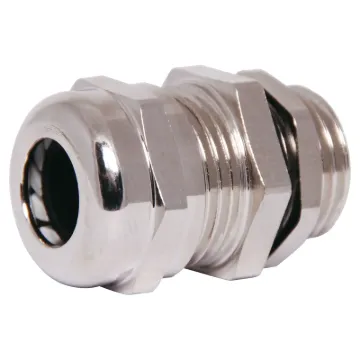 IP68 cable gland with a rubber clamping ring for a weatherproof cable seal. Quality nickel plated brass.
Standard gland suits cable diameter 5mm to 10mm. Mounting hole   18.5mm.