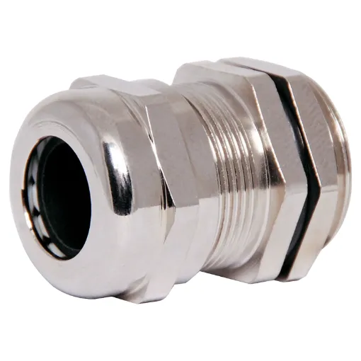 IP68 cable gland with a rubber clamping ring for a weatherproof cable seal. Quality nickel plated brass.
Standard gland suits cable diameter 6mm to 12mm. Mounting hole   20mm.