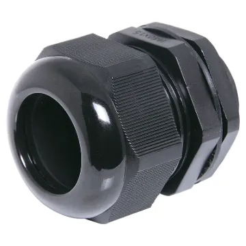 IP68 cable gland with rubber clamping ring for a weatherproof cable seal. UL94 Nylon. All metric thread type.