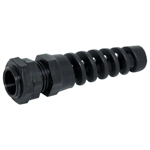 Strain relief gland suits cable 5-10mm diameter. Mounting hole &Oslash 18.5-19mm
Multi-piece cable glands with rubber clamping ring for sealing cable apertures in weatherproof equipment or speaker enclosures.

Cable Size: 5-10
Chassis Hole: 18.5-19mm
Colour: Black