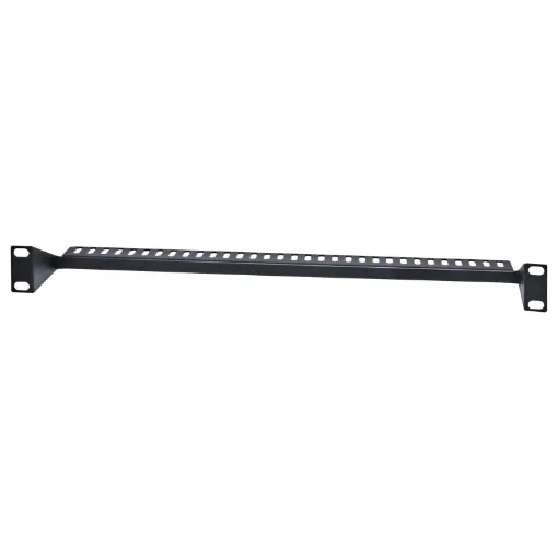 This 19&quot cable support bar is great for organising and supporting all your interconnect cables to the patch panels. Cables can be anchored to the panel by using cable ties to secure the cables to the supports. Black powdercoated finish.