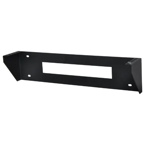 This wall mount bracket is ideal for storage solutions including allowing rackmount equipment (Network devices, power strips, patch panels) to be mounted vertically (flush with wall) to save space. The bracket can also be mounted underneath a desk adding a storage solution to easily access installed equipment directly from your workspace.