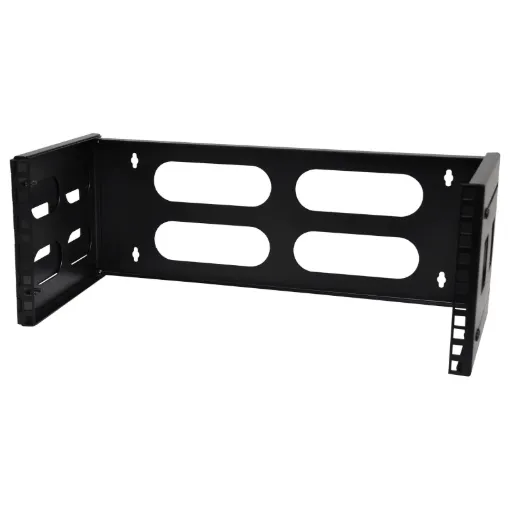 This unique design is supplied flat pack in a single piece and is assembled into a complete wall mount rack system after just tightening a few screws! Depth is adjustable (see dimensions below). Ideal for patch panels, security or comms equipment. Max weight rating: 12kg.