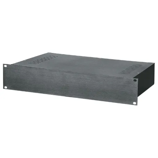 These professional 19" rack instrument cases give a professional finish to any project! Perfect for building amplifiers, pre-amps, power supplies etc. The range includes 1RU, 2RU and 3RU sizes with black anodised aluminium front panels.