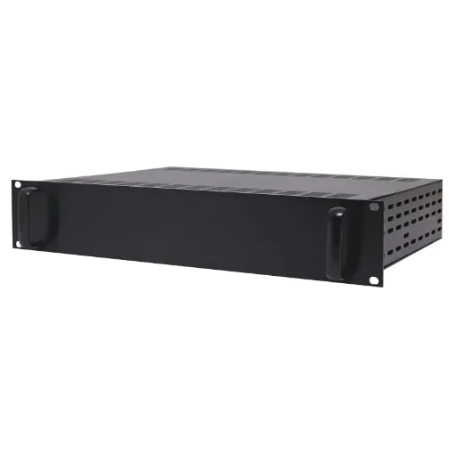 This customisable rack case allows vertical or horizontal mounting of sub-chassis' within the case. PCB's and modules can be easily mounted along the full length and height of the case to the 4 racking strips or to the internal sub chassis panel provided.