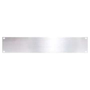 A 2RU raw aluminium 19 inch rack blanking panel. Ideal for professional looking custom switch panels, control panels or to fill in blank spaces of rack frames. Integral ribs on the rear for extra strength and rigidity of the panel.