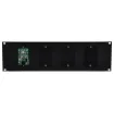 This 3RU plate provides mounting for up to 4 standard electrical wall plates. This allows installers to mount zone control wall plates (such as the Redback A 4490 series) into a rack environment. Supplied with three blanking plates and hardware.