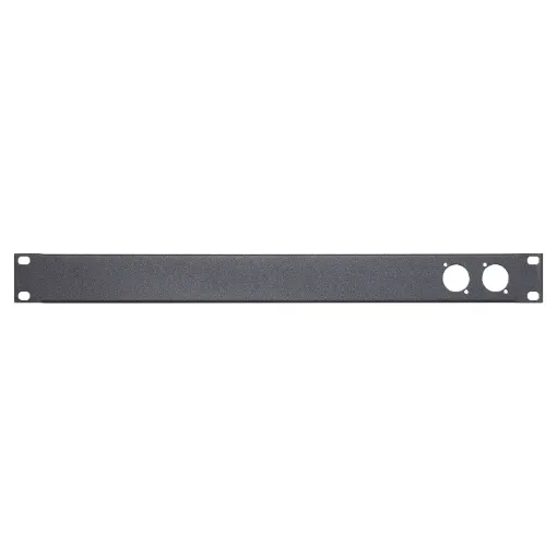 Pre-punched 1RU rack panel with two sets of D series compatible mounting holes. This panel is ideal for test connections in 19" rack systems. Tough black powder coated finish.