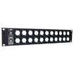 Pre-punched with either 12(1U) or 24(2U). Tough black powdercoated finish. H 5170 & H 5172 suit the following connectors: 

P 0804 XLR 3 Pin Female
P 0824 XLR 5 Pin Female
P 0904 Amphenol XLR 3 Pin Female
P 0924 Amphenol XLR 5 Pin Female

Note: Thi