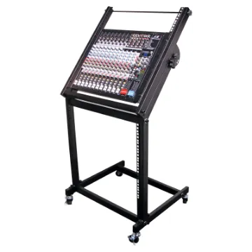 This handy mixer stand is fitted with castors for added mobility. Features 9RU of lower rack space for amplifiers, effects units etc. The upper area provides 12RU of mounting space for your mixer.