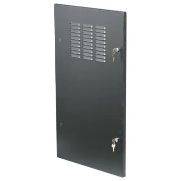 These lockable vented steel doors may be mounted on the front or rear of the rack. Note, a pop-rivet gun is required for attaching door to the rack frame. Add 30mm to the depth measurement of your rack per door. All doors are keyed alike. 24U.