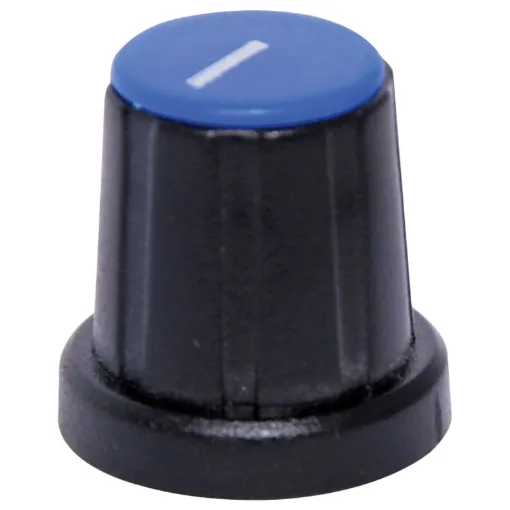 'D' type to suit 1/4" shaft with flattened edge. Removable coloured caps for precise pointer alignment. Unsuitable for R 2150 series wirewound pots.

Please Note: These do not fit the D Shaft Rotary Switch series S 3021 to S 3024