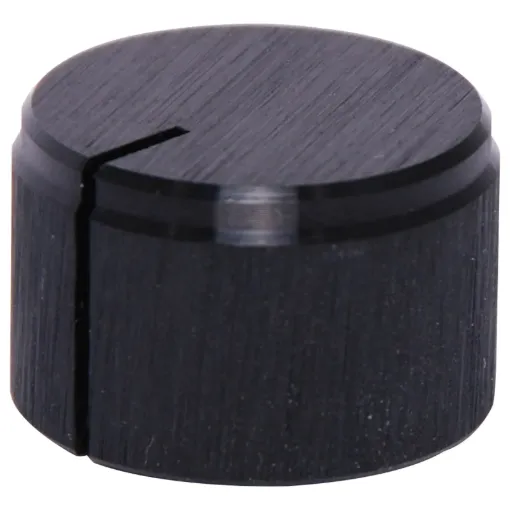 1/4" shaft with grubscrew. Black Anodised