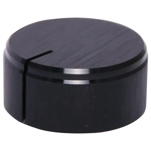 1/4" shaft with grubscrew. Black Anodised