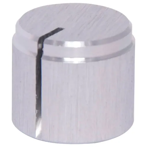 1/4" shaft with grubscrew. Natural Anodised
