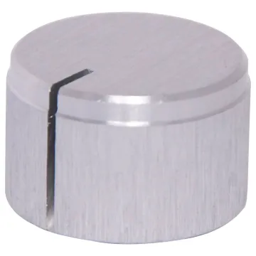 1/4" shaft with grubscrew. Natural Anodised