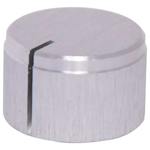 1/4" shaft with grubscrew. Natural Anodised