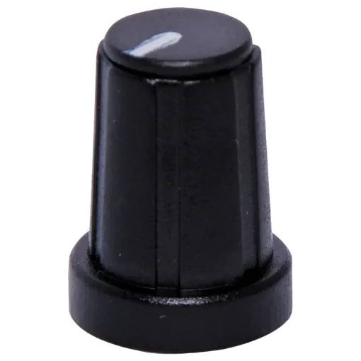 Suits 18 tooth splined shaft. Black cap with white pointer line.H 6510: A=10, B=18.5, C=14, D=14.5.