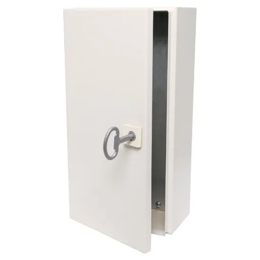 Constructed from 1.2mm steel, these heavy duty wall mount enclosure is suitable for mounting electrical switching circuitry and other industrial designs. Panels are coated in a tough, rippled epoxy polyester powder coat in RAL7035.