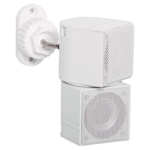 Wall mount bracket with adjustable ball joint to suit wall mount speakers. M6 thread.