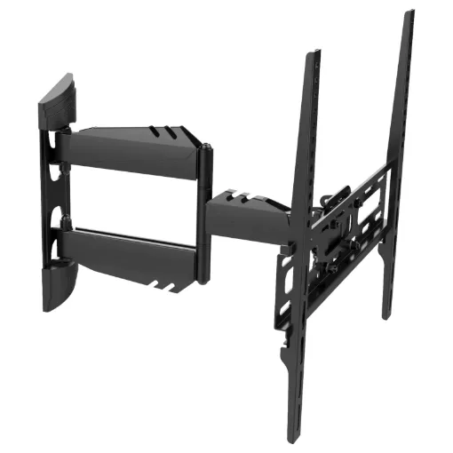 This swing-arm design allows mounting screens of up to 25kg in the corner of a room or where screen adjustment is required. Suitable for screens utilising 400mm VESA mounting (MIS-F). This low profile bracket suits screens up to 50" screen size.