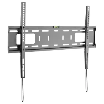 This fixed wall bracket suits flat TV screens between 37"-70". The bracket not only includes a spirit level but also a built in spring locking system for easy installation. Supports weights up to 50kg.