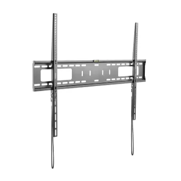 This fixed wall bracket suits flat TV screens between 60"-100". The bracket not only includes a spirit level but also a built in spring locking system for easy installation. Supports weights up to 75kg.