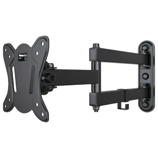 This swivel wall bracket suits flat TV screens between 13"-27". Supports weights up to 25kg. Suits VESA sizes 75x75 and 100x100.